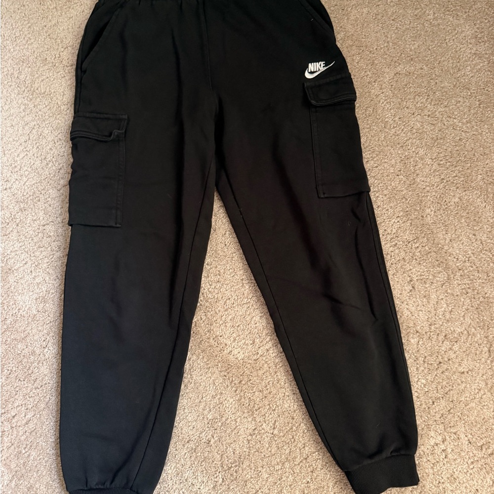 Nike Black Kids Cargo Joggers with Logo